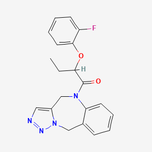 molecular formula C20H19FN4O2 B7358554 1-(4,10-Dihydrotriazolo[5,1-c][1,4]benzodiazepin-5-yl)-2-(2-fluorophenoxy)butan-1-one 