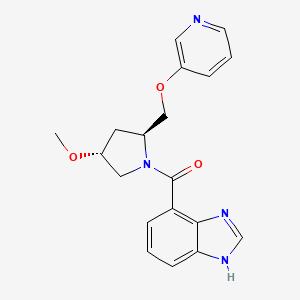 molecular formula C19H20N4O3 B7358559 1H-benzimidazol-4-yl-[(2S,4R)-4-methoxy-2-(pyridin-3-yloxymethyl)pyrrolidin-1-yl]methanone 