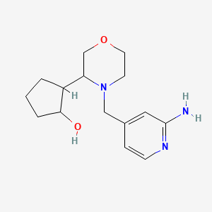 molecular formula C15H23N3O2 B7358604 2-[4-[(2-Aminopyridin-4-yl)methyl]morpholin-3-yl]cyclopentan-1-ol 