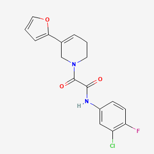 molecular formula C17H14ClFN2O3 B7358616 N-(3-chloro-4-fluorophenyl)-2-[5-(furan-2-yl)-3,6-dihydro-2H-pyridin-1-yl]-2-oxoacetamide 