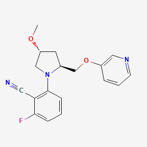 2-fluoro-6-[(2S,4R)-4-methoxy-2-(pyridin-3-yloxymethyl)pyrrolidin-1-yl]benzonitrile