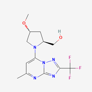 molecular formula C13H16F3N5O2 B7358631 [(2S,4R)-4-methoxy-1-[5-methyl-2-(trifluoromethyl)-[1,2,4]triazolo[1,5-a]pyrimidin-7-yl]pyrrolidin-2-yl]methanol 