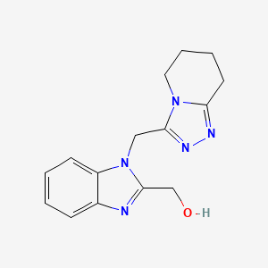 molecular formula C15H17N5O B7358650 [1-(5,6,7,8-Tetrahydro-[1,2,4]triazolo[4,3-a]pyridin-3-ylmethyl)benzimidazol-2-yl]methanol 