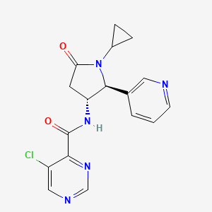 molecular formula C17H16ClN5O2 B7358655 5-chloro-N-[(2S,3R)-1-cyclopropyl-5-oxo-2-pyridin-3-ylpyrrolidin-3-yl]pyrimidine-4-carboxamide 