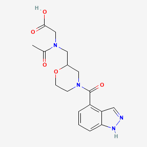 2-[acetyl-[[4-(1H-indazole-4-carbonyl)morpholin-2-yl]methyl]amino]acetic acid