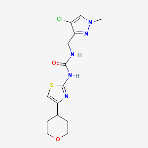 1-[(4-Chloro-1-methylpyrazol-3-yl)methyl]-3-[4-(oxan-4-yl)-1,3-thiazol-2-yl]urea