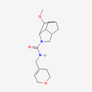 molecular formula C16H24N2O3 B7358712 N-(3,6-dihydro-2H-pyran-4-ylmethyl)-2-methoxy-4-azatricyclo[4.2.1.03,7]nonane-4-carboxamide 