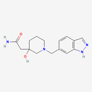 2-[3-hydroxy-1-(1H-indazol-6-ylmethyl)piperidin-3-yl]acetamide