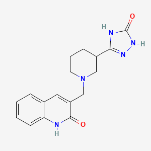 molecular formula C17H19N5O2 B7358729 3-[[3-(5-oxo-1,4-dihydro-1,2,4-triazol-3-yl)piperidin-1-yl]methyl]-1H-quinolin-2-one 