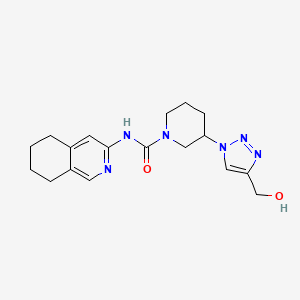 molecular formula C18H24N6O2 B7358764 3-[4-(hydroxymethyl)triazol-1-yl]-N-(5,6,7,8-tetrahydroisoquinolin-3-yl)piperidine-1-carboxamide 