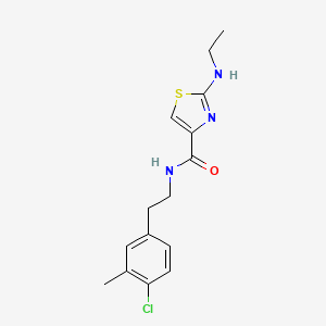 molecular formula C15H18ClN3OS B7358788 N-[2-(4-chloro-3-methylphenyl)ethyl]-2-(ethylamino)-1,3-thiazole-4-carboxamide 