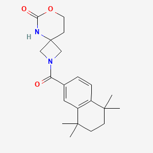 molecular formula C21H28N2O3 B7358804 2-(5,5,8,8-Tetramethyl-6,7-dihydronaphthalene-2-carbonyl)-7-oxa-2,5-diazaspiro[3.5]nonan-6-one 