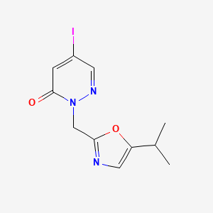 5-Iodo-2-[(5-propan-2-yl-1,3-oxazol-2-yl)methyl]pyridazin-3-one