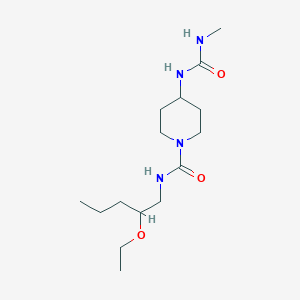 molecular formula C15H30N4O3 B7358826 N-(2-ethoxypentyl)-4-(methylcarbamoylamino)piperidine-1-carboxamide 