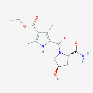 ethyl 5-[(2S,4R)-2-carbamoyl-4-hydroxypyrrolidine-1-carbonyl]-2,4-dimethyl-1H-pyrrole-3-carboxylate