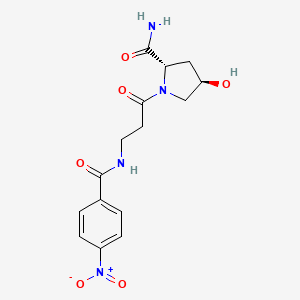 (2S,4R)-4-hydroxy-1-[3-[(4-nitrobenzoyl)amino]propanoyl]pyrrolidine-2-carboxamide