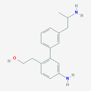 molecular formula C17H22N2O B7358907 2-[4-Amino-2-[3-(2-aminopropyl)phenyl]phenyl]ethanol 