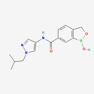 molecular formula C15H18BN3O3 B7358925 1-hydroxy-N-[1-(2-methylpropyl)-1H-pyrazol-4-yl]-1,3-dihydro-2,1-benzoxaborole-6-carboxamide 