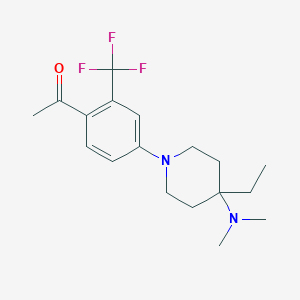 molecular formula C18H25F3N2O B7358980 1-[4-[4-(Dimethylamino)-4-ethylpiperidin-1-yl]-2-(trifluoromethyl)phenyl]ethanone 