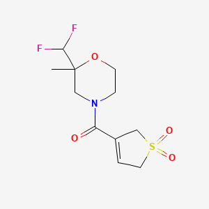 molecular formula C11H15F2NO4S B7358988 [2-(Difluoromethyl)-2-methylmorpholin-4-yl]-(1,1-dioxo-2,5-dihydrothiophen-3-yl)methanone 