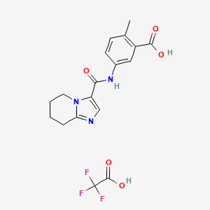 molecular formula C18H18F3N3O5 B7358991 2-Methyl-5-(5,6,7,8-tetrahydroimidazo[1,2-a]pyridine-3-carbonylamino)benzoic acid;2,2,2-trifluoroacetic acid 