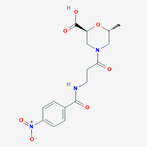 molecular formula C16H19N3O7 B7358997 (2S,6R)-6-methyl-4-[3-[(4-nitrobenzoyl)amino]propanoyl]morpholine-2-carboxylic acid 