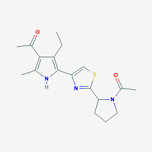 1-[5-[2-(1-acetylpyrrolidin-2-yl)-1,3-thiazol-4-yl]-4-ethyl-2-methyl-1H-pyrrol-3-yl]ethanone