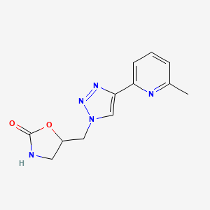 molecular formula C12H13N5O2 B7359022 5-[[4-(6-Methylpyridin-2-yl)triazol-1-yl]methyl]-1,3-oxazolidin-2-one 