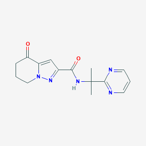 molecular formula C15H17N5O2 B7359067 4-oxo-N-(2-pyrimidin-2-ylpropan-2-yl)-6,7-dihydro-5H-pyrazolo[1,5-a]pyridine-2-carboxamide 