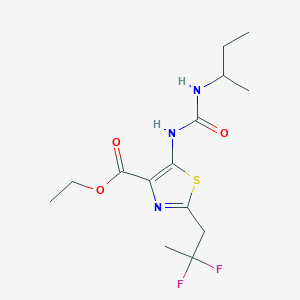 Ethyl 5-(butan-2-ylcarbamoylamino)-2-(2,2-difluoropropyl)-1,3-thiazole-4-carboxylate