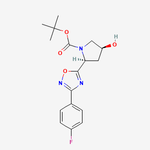 molecular formula C17H20FN3O4 B7359071 tert-butyl (2S,4S)-2-[3-(4-fluorophenyl)-1,2,4-oxadiazol-5-yl]-4-hydroxypyrrolidine-1-carboxylate 