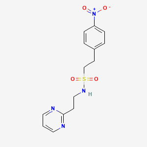 2-(4-nitrophenyl)-N-(2-pyrimidin-2-ylethyl)ethanesulfonamide