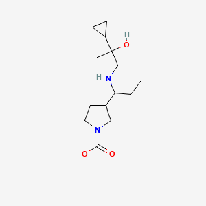 molecular formula C18H34N2O3 B7359099 Tert-butyl 3-[1-[(2-cyclopropyl-2-hydroxypropyl)amino]propyl]pyrrolidine-1-carboxylate 