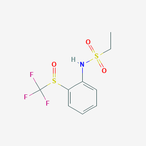 molecular formula C9H10F3NO3S2 B7359110 N-[2-(trifluoromethylsulfinyl)phenyl]ethanesulfonamide 