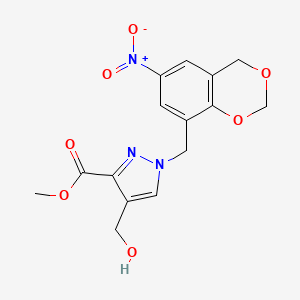 methyl 4-(hydroxymethyl)-1-[(6-nitro-4H-1,3-benzodioxin-8-yl)methyl]pyrazole-3-carboxylate