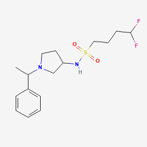 4,4-difluoro-N-[1-(1-phenylethyl)pyrrolidin-3-yl]butane-1-sulfonamide