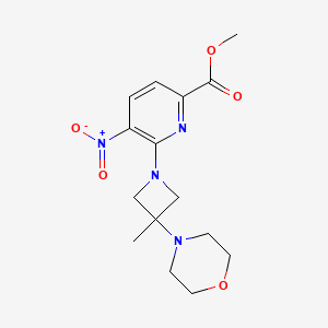 molecular formula C15H20N4O5 B7359166 Methyl 6-(3-methyl-3-morpholin-4-ylazetidin-1-yl)-5-nitropyridine-2-carboxylate 