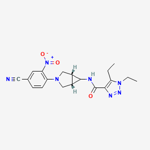 molecular formula C19H21N7O3 B7359196 N-[(1R,5S)-3-(4-cyano-2-nitrophenyl)-3-azabicyclo[3.1.0]hexan-6-yl]-1,5-diethyltriazole-4-carboxamide 