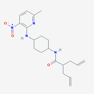 molecular formula C20H28N4O3 B7359206 N-[4-[(6-methyl-3-nitropyridin-2-yl)amino]cyclohexyl]-2-prop-2-enylpent-4-enamide 