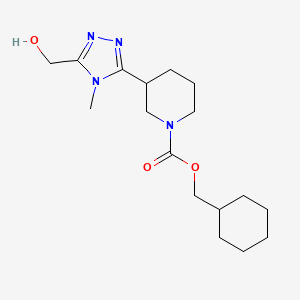 molecular formula C17H28N4O3 B7359216 Cyclohexylmethyl 3-[5-(hydroxymethyl)-4-methyl-1,2,4-triazol-3-yl]piperidine-1-carboxylate 