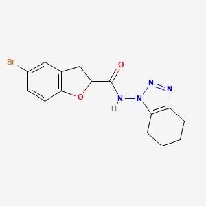 molecular formula C15H15BrN4O2 B7359222 5-bromo-N-(4,5,6,7-tetrahydrobenzotriazol-1-yl)-2,3-dihydro-1-benzofuran-2-carboxamide 