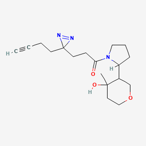 3-(3-But-3-ynyldiazirin-3-yl)-1-[2-(4-hydroxy-4-methyloxan-3-yl)pyrrolidin-1-yl]propan-1-one