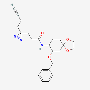 molecular formula C23H29N3O4 B7359259 3-(3-but-3-ynyldiazirin-3-yl)-N-(7-phenylmethoxy-1,4-dioxaspiro[4.5]decan-8-yl)propanamide 