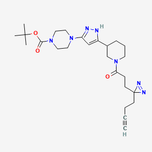 tert-butyl 4-[5-[1-[3-(3-but-3-ynyldiazirin-3-yl)propanoyl]piperidin-3-yl]-1H-pyrazol-3-yl]piperazine-1-carboxylate