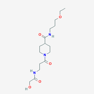 N-(3-ethoxypropyl)-1-[3-[(2-hydroxyacetyl)amino]propanoyl]piperidine-4-carboxamide