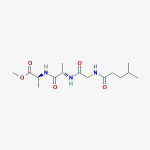 molecular formula C15H27N3O5 B7359271 methyl (2S)-2-[[(2S)-2-[[2-(4-methylpentanoylamino)acetyl]amino]propanoyl]amino]propanoate 