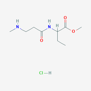 molecular formula C9H19ClN2O3 B7359349 Methyl 2-[3-(methylamino)propanoylamino]butanoate;hydrochloride 