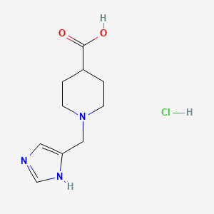 molecular formula C10H16ClN3O2 B7359353 1-(1H-imidazol-5-ylmethyl)piperidine-4-carboxylic acid;hydrochloride 