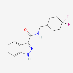 molecular formula C15H17F2N3O B7359380 N-[(4,4-difluorocyclohexyl)methyl]-1H-indazole-3-carboxamide 