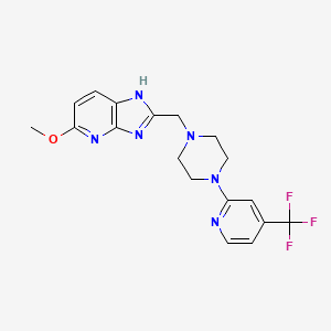 molecular formula C18H19F3N6O B7359387 5-methoxy-2-[[4-[4-(trifluoromethyl)pyridin-2-yl]piperazin-1-yl]methyl]-1H-imidazo[4,5-b]pyridine 